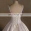 Gentle Rounded Neck Sleeveless Ball Gown Lace Satin Wedding Dress