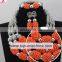 Bridal Wedding Beads Jewelry Set African Women Coral Beads Necklace Set for Party Costume Handcraft Jewelry Set