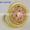 flower decoration gold metal pocket mirror