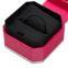 Octagonal cardboard ring jewelry box red texture paper gift box with custom gold foil logo
