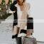 Wholesale Women's plus oversize multi color combo knitted casual causal wear longline cardigan sweater