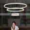 Modern Pendant Lamp Ring Shaped Droplight Black  / White Hanging Wire Chandelier Lighting