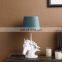 American creative horse shape design hotel table decorative resin modern desk lamps with green lampshade