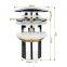 Chrome Round Bathroom Basin Sink Push Button Plug Slotted Pop Up Waste