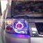 LED headlight assembly angel eye daytime running light car body parts for nissan headlamp with turn signal