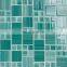 hot sale 30x30cm glass mosaic tiles with hand painting green