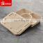 2 Compartment Biodegradable Takeaway Food Box With Plastic Lid