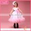 Pink long feather flower girl tutu dresses with high lines for young girl