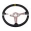 JDM racing 15 inch steering wheel for sale , Billet titanium spoke custom steering wheels