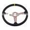 JDM racing 15 inch steering wheel for sale , Billet titanium spoke custom steering wheels