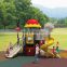Puppy face children play outdoor with double plastic slides commercial playground