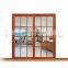 Exterior sound proof wood color aluminum glass folding door