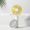 Free sample Cute Make up lens Portable lady Mini Fan Rechargeable Battery Mini Mirror Fan