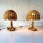 Unique Wicker and Rattan Mushroom Table Lamp Design Pair of Night Lamps Vietnam Manufacturer