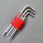 Ball head hexagon wrench set medium-length  9 pieces set of alloy steel material is durable and not easy to deform 0.06in-0.39in