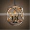 Vintage Style Hemp Rope Tyre Pendant Lighting - Hemp Rope Chandelier