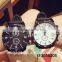 Big dial fashion silicone watches for couple