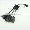 High quality high speed 3 in 1micro usb ptg cable for mobile phone