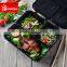 2 compartments transparent clear disposable plastic food boxes