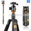 Q666C professional carbon fiber tripod stand, SLR camera tripod with 360 degree head free shipping