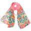 2015 Fashionable Flower Chiffon Scarf stock