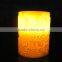 white decorative wax Carved electronic led candle with lighting