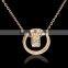 Gold Women Metal Ring Stick Pendant Charming Necklace