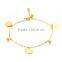 Cheap No Fade 18K Gold Plated Foot Stainless Steel Blank Disc Charm Anklets