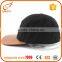 New style high profile faux leather plain bill snapback cap with belt buckle
