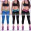 TopTie Women Contrast V-waist Stretch Capri Leggings Tights Colorful Sport Yoga Pants