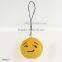 Newest Key Chains 8cm Emoji Smiley Small pendant Emotion Yellow QQ Expression Stuffed Plush doll toy for Mobile bag pendant