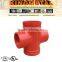 FM UL Approved 6 inch schedule 40 Ductile Iron pipe fitting threaded equal cross