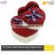 Graceful Ribbon Red Heart Shape Box For Jewelry