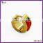Gold Plated Stainless Steel Red Gem Paved Cartilage Hoop Earrings Wholesale