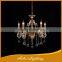 Vintage Hanging Gold Candle Crystal Chandelier Lamp With 5 Lights