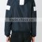 Daijun oem new design waterproof windproof polyester dark blue stripe basket sport men jacket