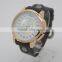 custom your owner logo big leather band men charm vintage watch relogio masculino