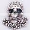 46*39mm Punk Style Skeleton Brooches Halloween Vintage Brooches Women Jewelry Silver Gold Men Pins