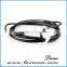 VIRGINSTONE Matt Black Anchor on Nylon Rope Nautical Band Bracelet