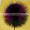 bag accessories - mixed color fluffy raccoon fur balls keychain