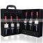 6 wine bottle gift box in PU leather material with metal handle