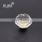 1 1/2 inch clear zinc base gold finish flower shape glass knob