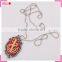 Big stone necklace custom pattern, bead chain custom logo necklaces