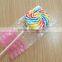 30g multi-colored sunflower shape round flat lollipop