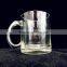 300ml glass cup/clear glass beverage empty cup with handle