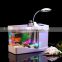 Mini USB Fish Tank With Multi-functions LED Light & Pen Container & Perpetual Calender USB Desk Aquariums With Lamp