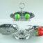 Stainless Steel Stock Ceramic Three Layer Silver Cake Stand Holder Fruit Plate