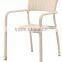 Stylish design white PE wicker rattan garden dining chair