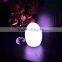 PE material rechargeable led used table light / high quality RGB full color changing egged shaped led table lamp