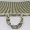 Canvas tote bag with one color stripe print all over with canvas self handle
